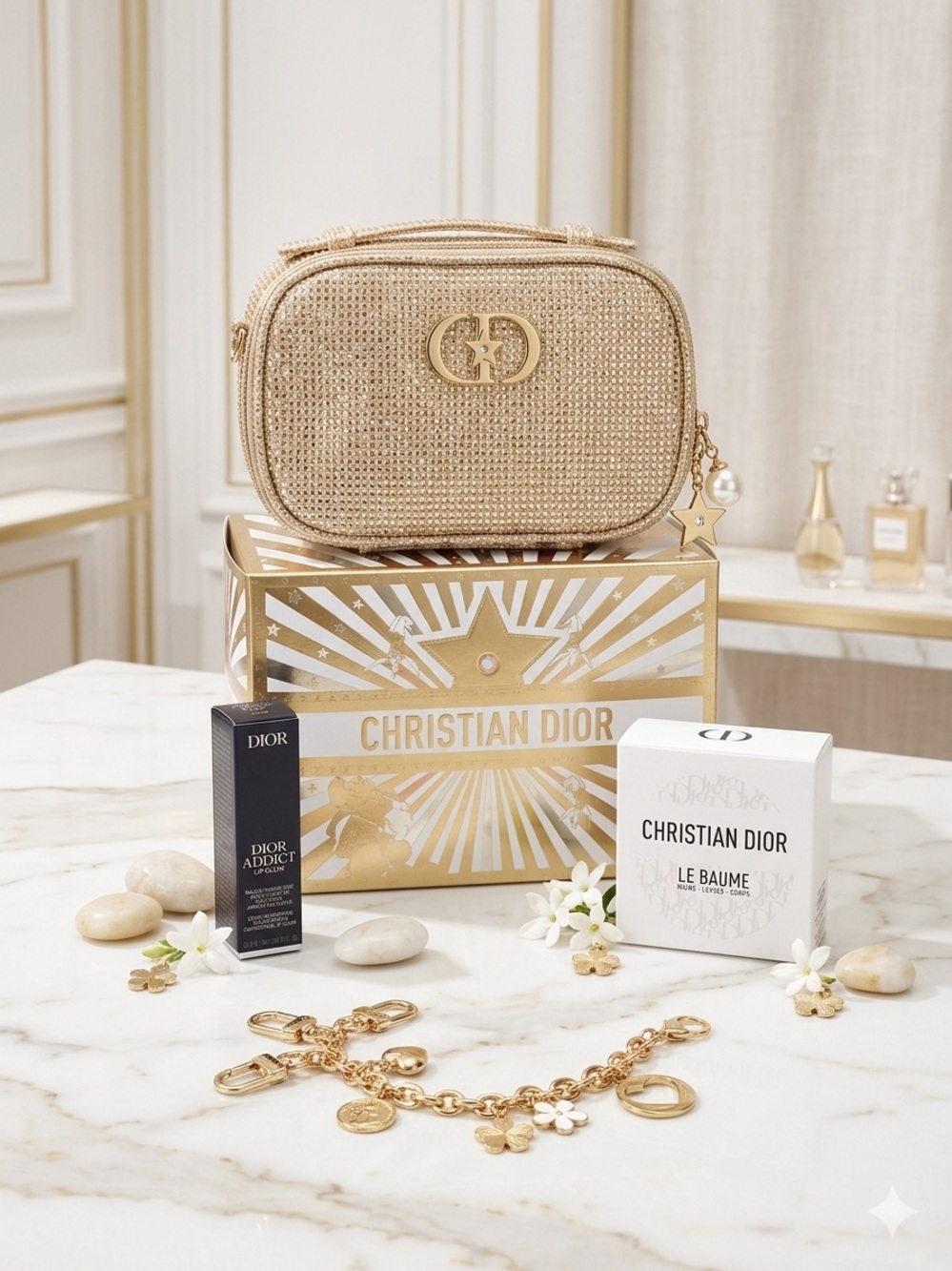 Gold Beauty vanity case Bundle